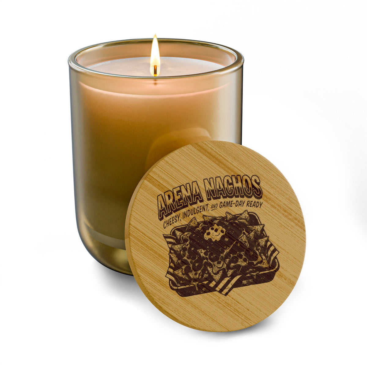 Engraved 14oz Scented Soy Candle — Custom Bamboo Lid (Personalized Design)