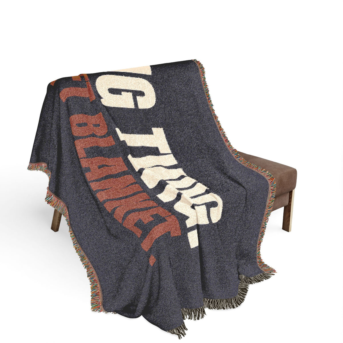 Big Twic. Soft Blanket Woven Throw — Cozy Black Graphic Throw Blanket
