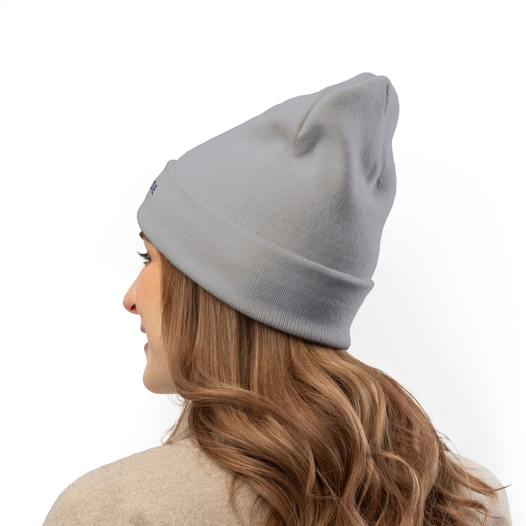 Concourse Embroidered Knit Beanie — Minimal Logo Cuffed Winter Hat