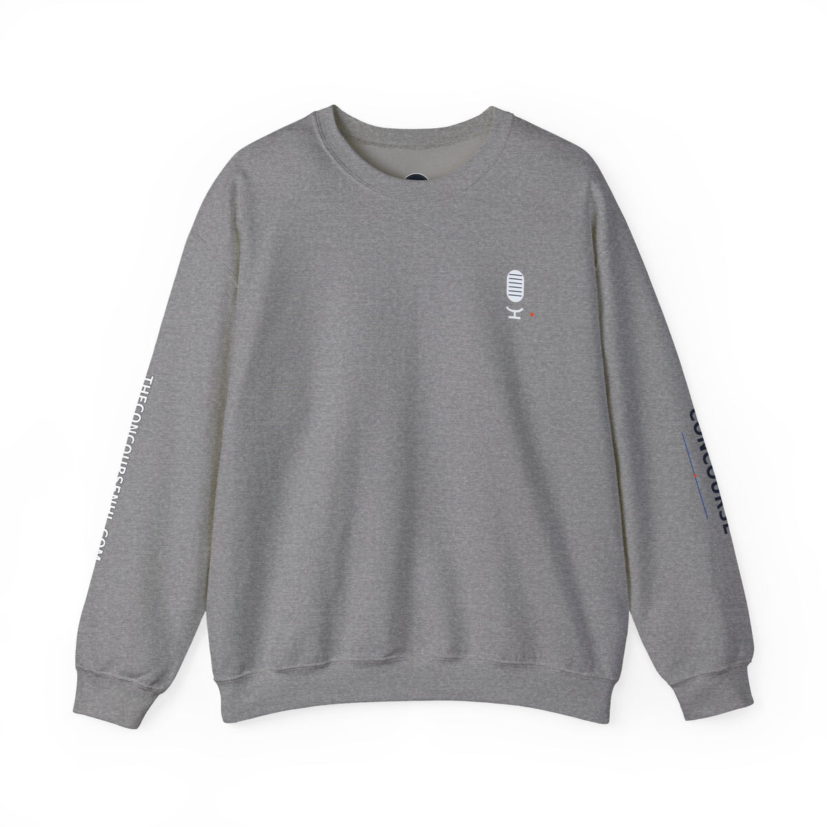 Crewneck Sweatshirt — Minimal Microphone Logo Orange Pullover