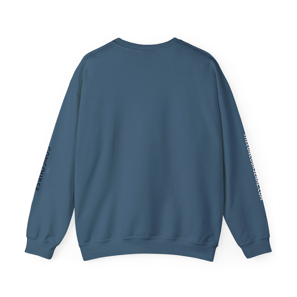 Crewneck Sweatshirt — Minimal Microphone Logo Orange Pullover
