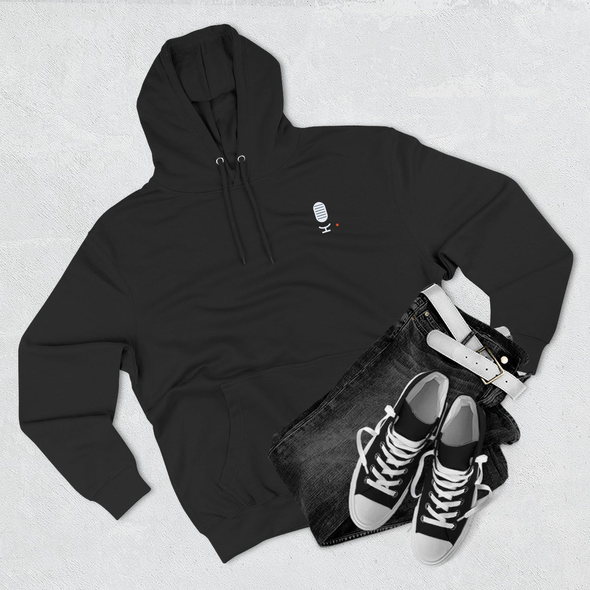 Concourse Minimal Logo Hoodie — Three-Panel Fleece Comfort
