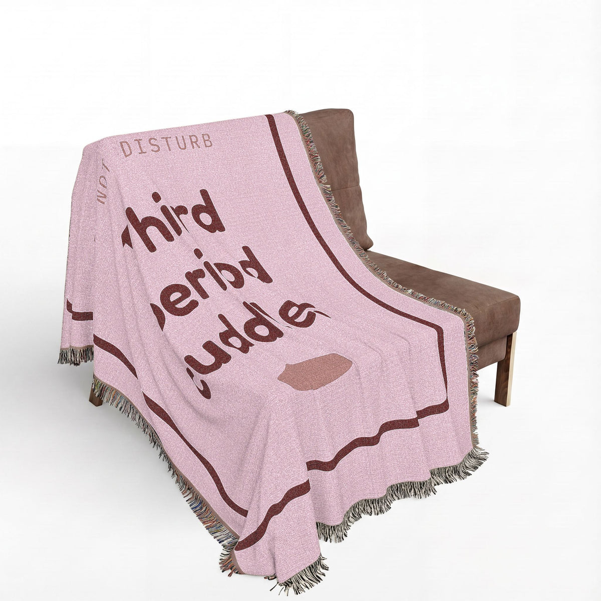 Woven Blanket — "Third Period Cuddles" Pink Cozy Throw for Teens & Dorms