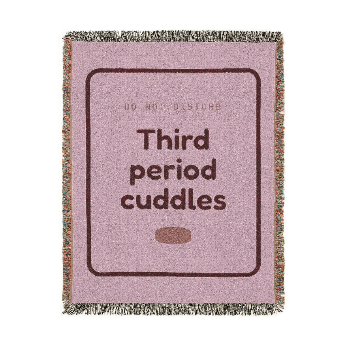 Woven Blanket — "Third Period Cuddles" Pink Cozy Throw for Teens & Dorms