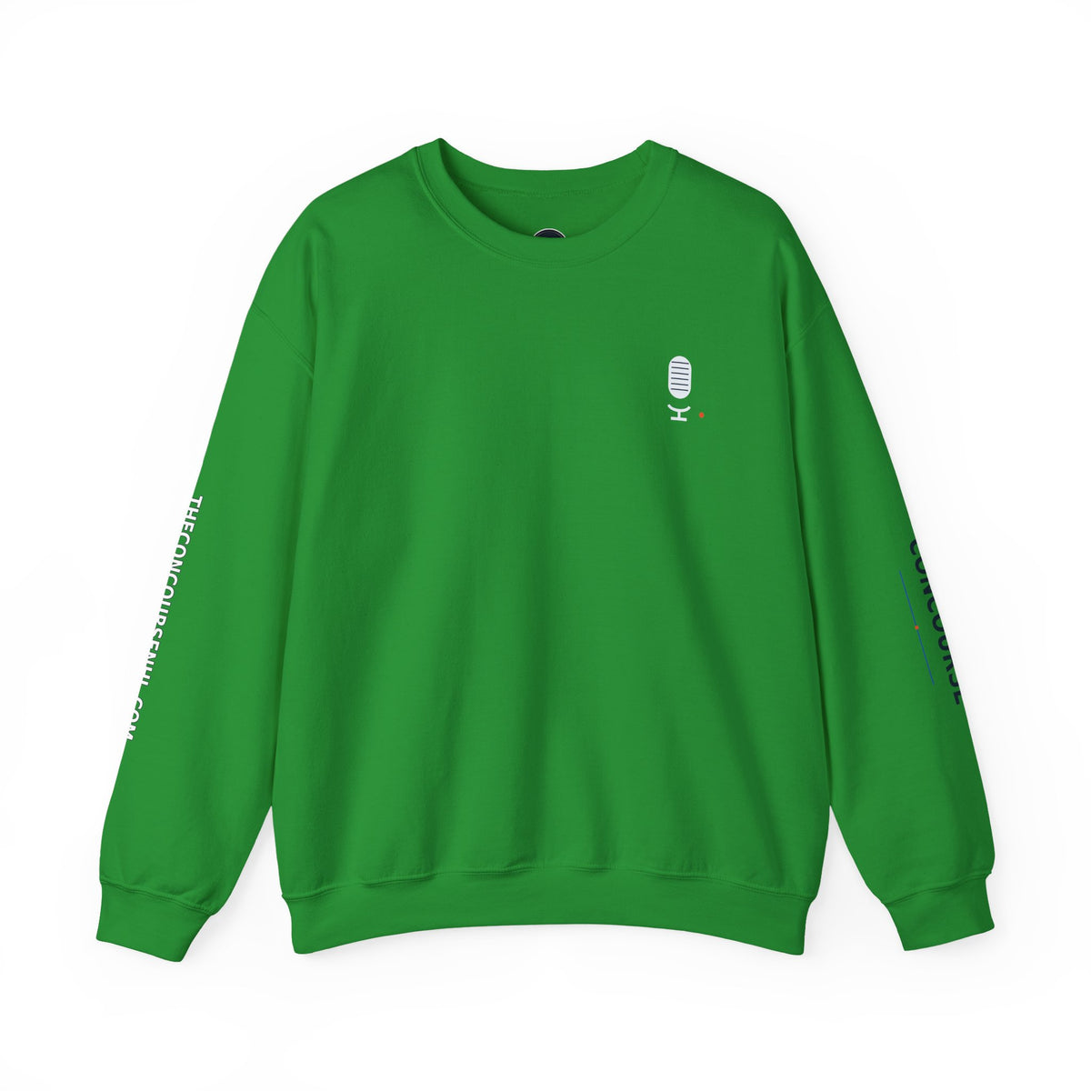 Crewneck Sweatshirt — Minimal Microphone Logo Orange Pullover