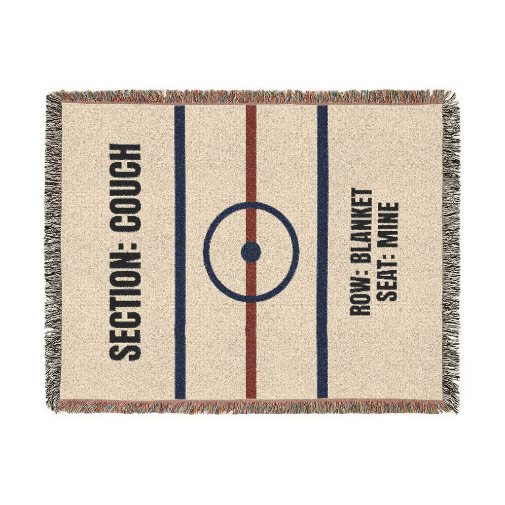 Woven Blanket: 'Section: Couch • Row: Blanket • Seat: Mine' Novelty Throw for Game Nights & TV Lovers