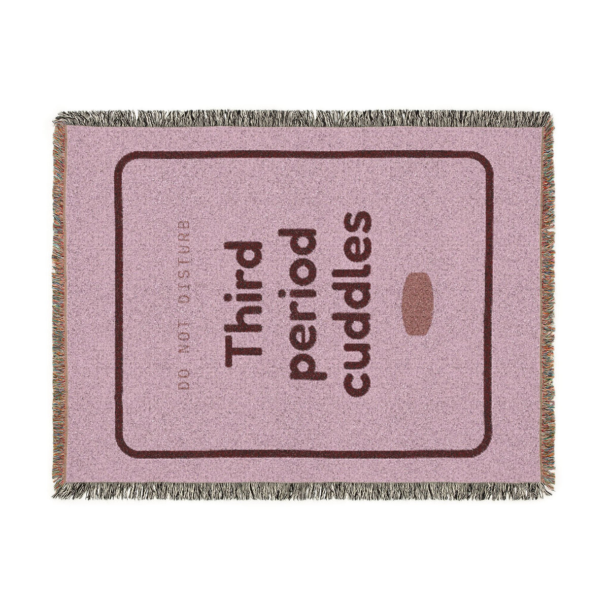 Woven Blanket — "Third Period Cuddles" Pink Cozy Throw for Teens & Dorms