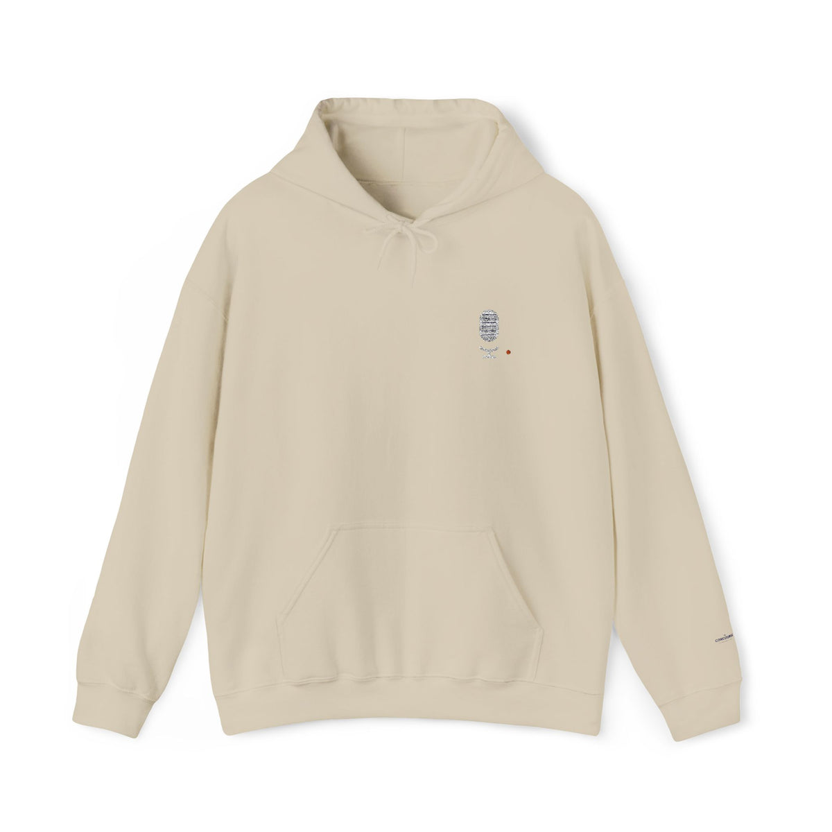 Minimal Daisy Hoodie — Tiny Floral Chest Print, Casual Cozy Pullover