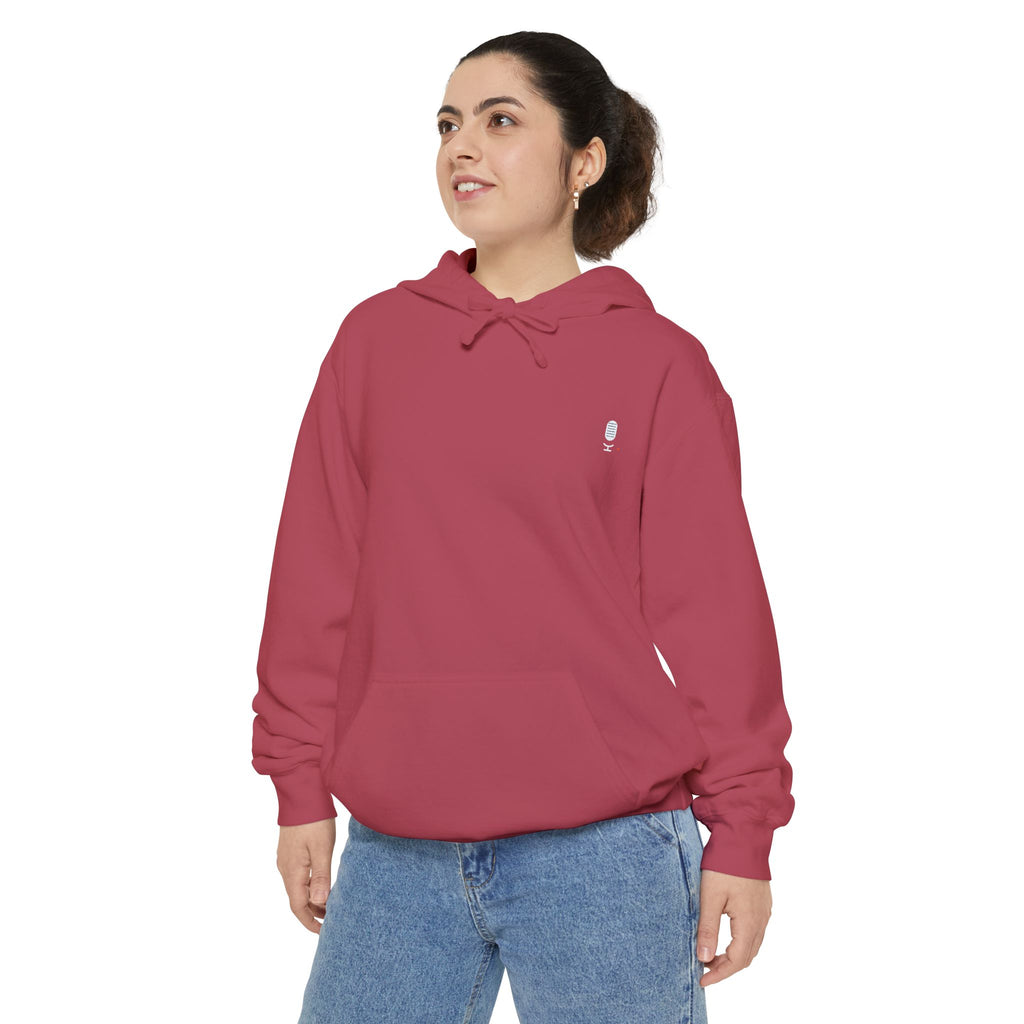 Minimal Rose Hoodie — Small Skull Embroidered Pullover