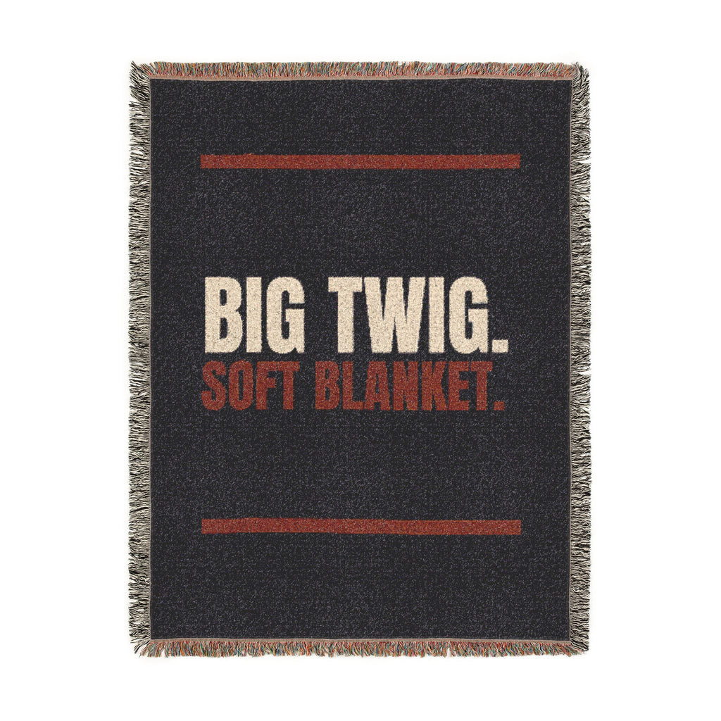 Big Twic. Soft Blanket Woven Throw — Cozy Black Graphic Throw Blanket