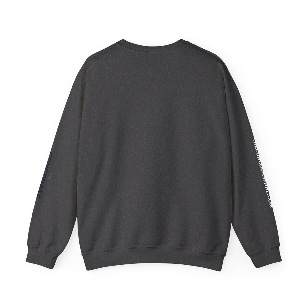 Crewneck Sweatshirt — Minimal Microphone Logo Orange Pullover
