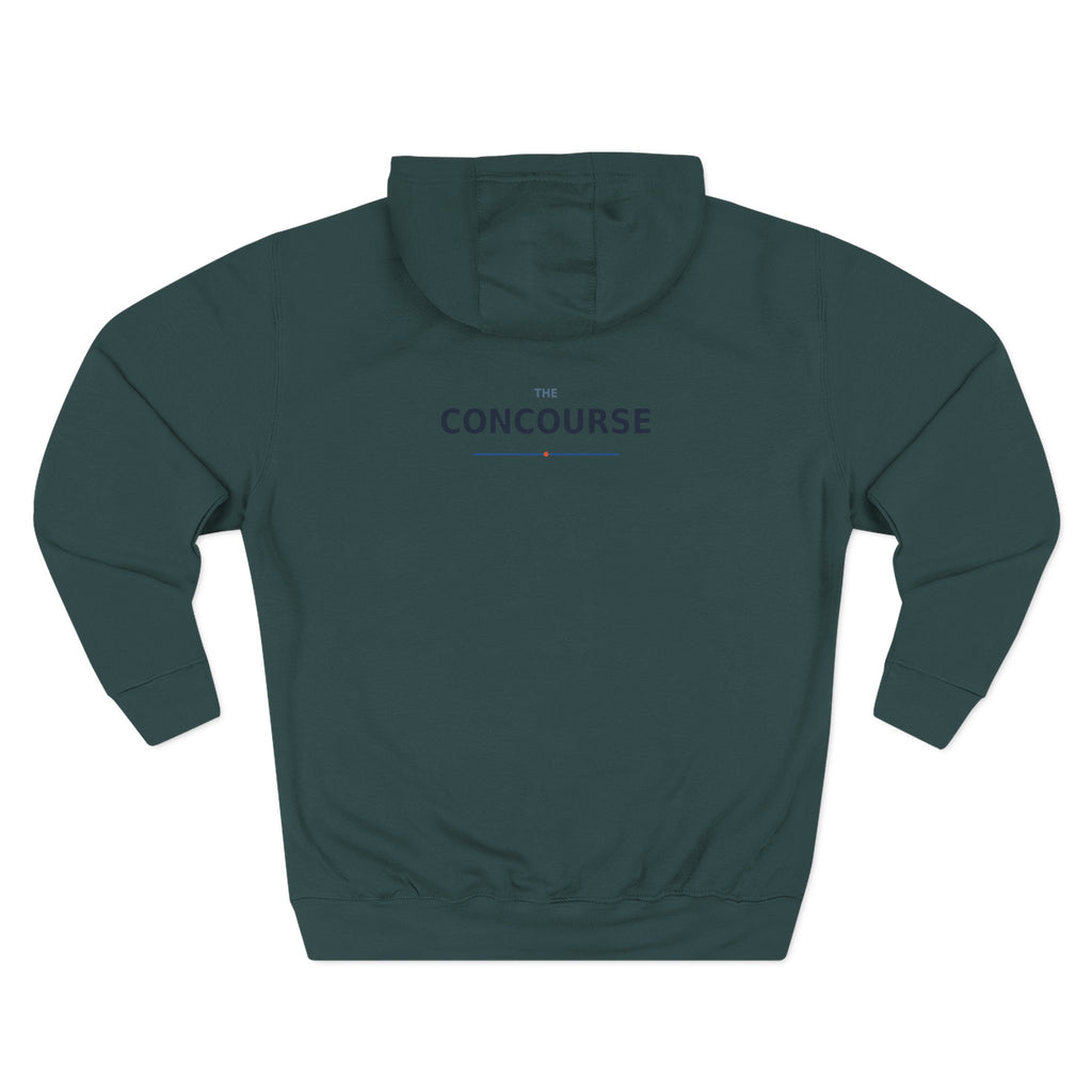 Concourse Minimal Logo Hoodie — Three-Panel Fleece Comfort