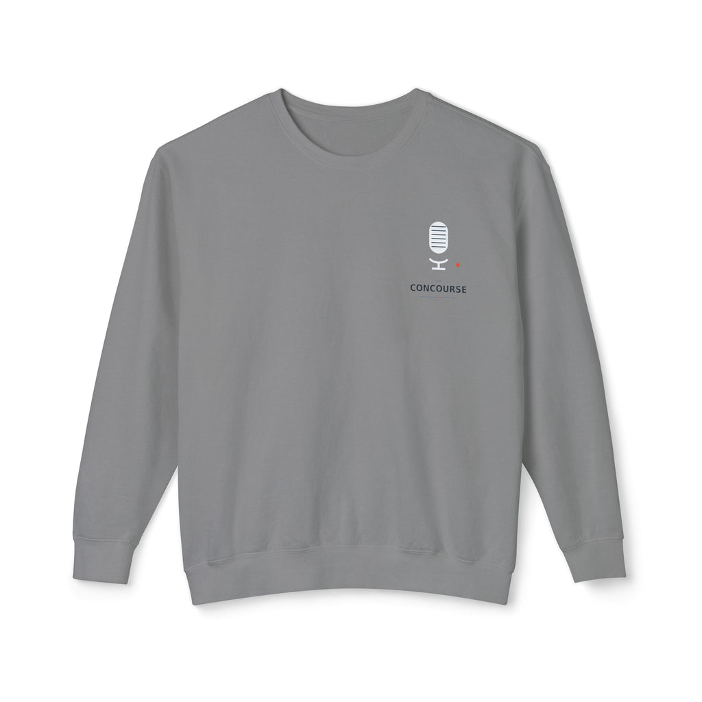Cozy Peach Crewneck Sweatshirt with Cute Coffee Microprint