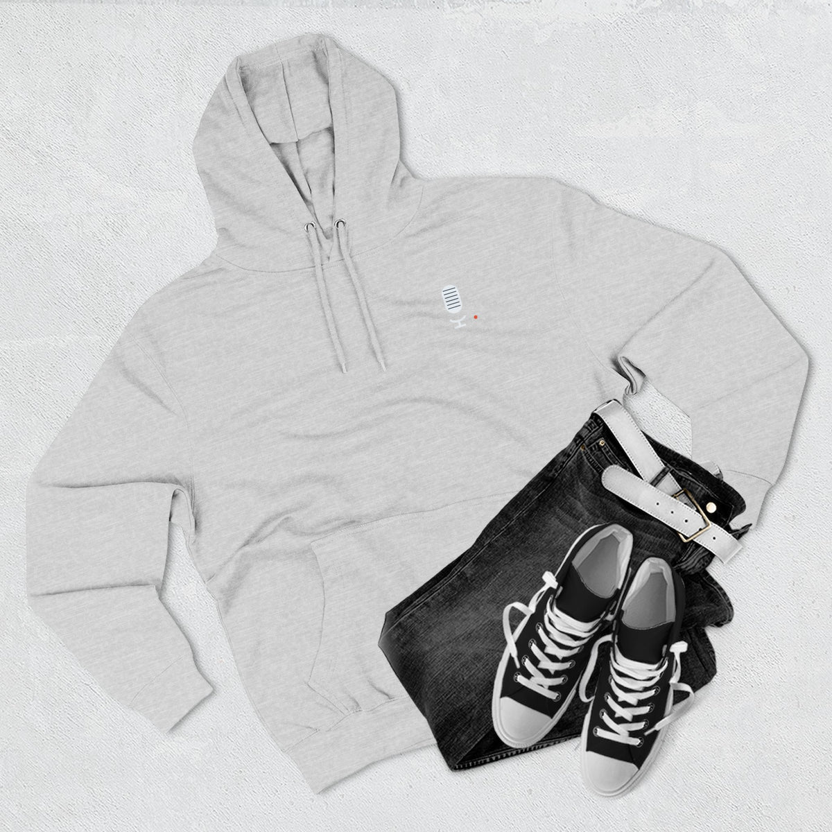 Concourse Minimal Logo Hoodie — Three-Panel Fleece Comfort