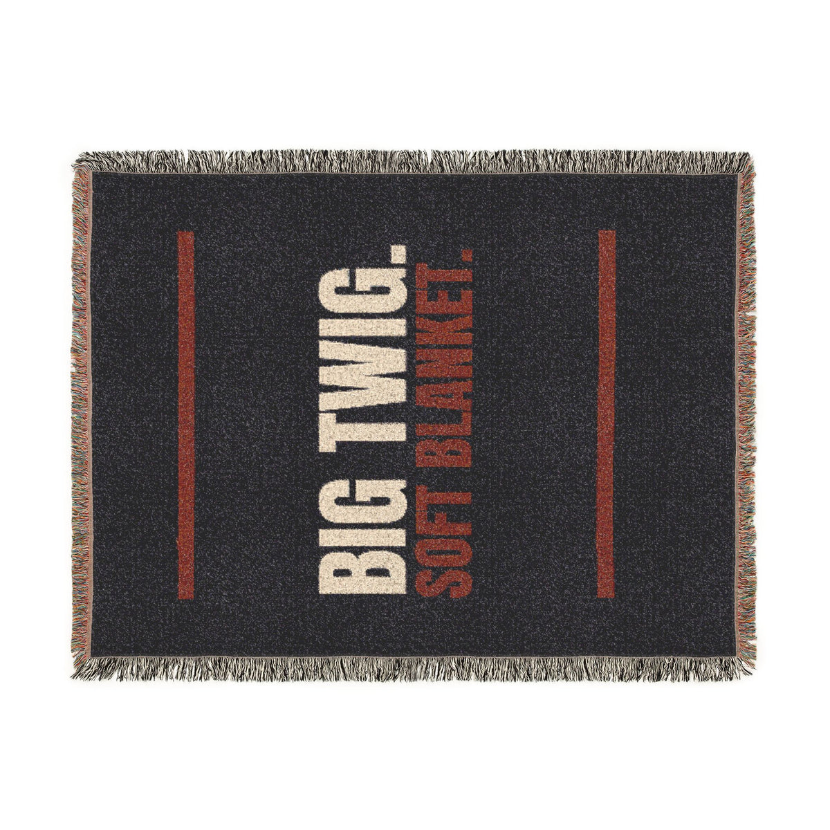 Big Twic. Soft Blanket Woven Throw — Cozy Black Graphic Throw Blanket