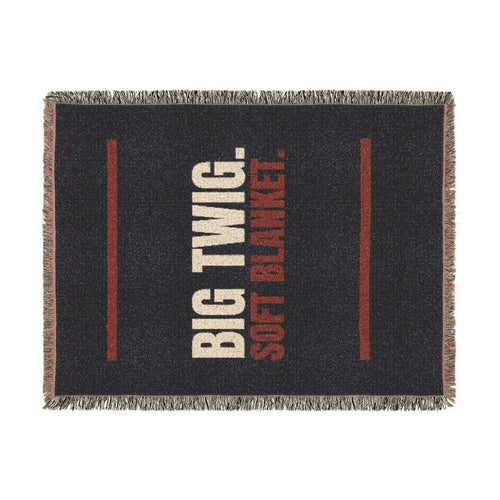 Big Twic. Soft Blanket Woven Throw — Cozy Black Graphic Throw Blanket