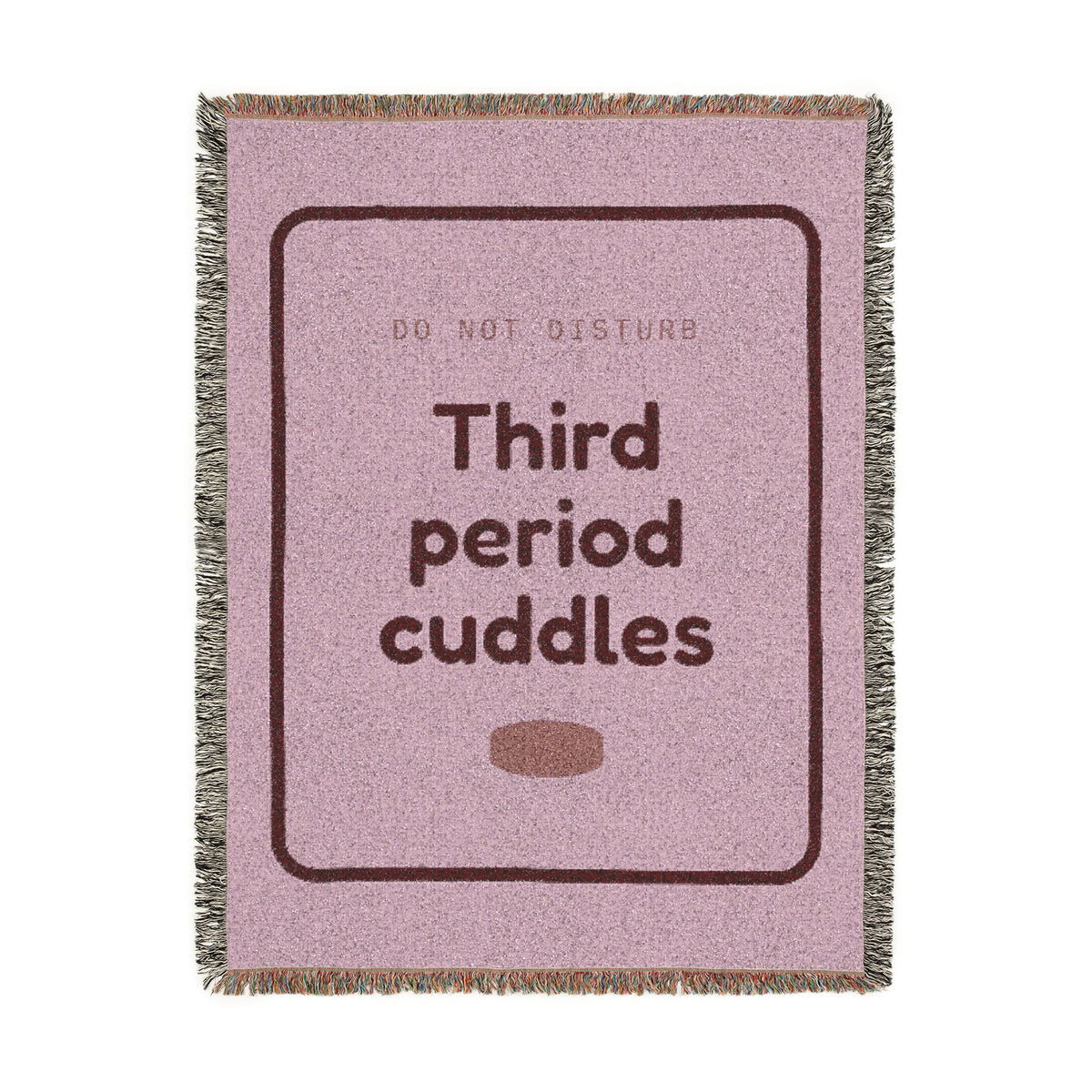 Woven Blanket — "Third Period Cuddles" Pink Cozy Throw for Teens & Dorms