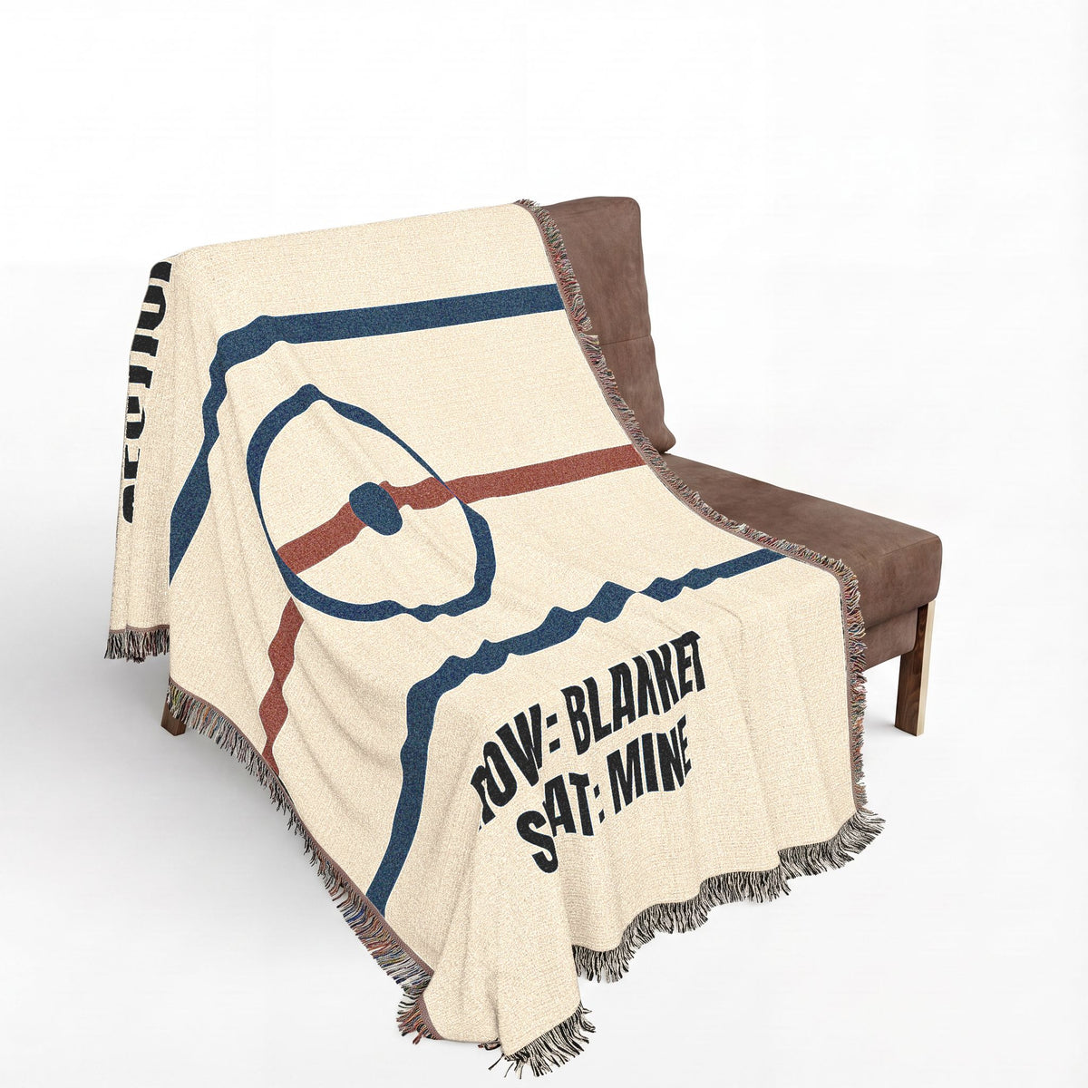 Woven Blanket: 'Section: Couch • Row: Blanket • Seat: Mine' Novelty Throw for Game Nights & TV Lovers