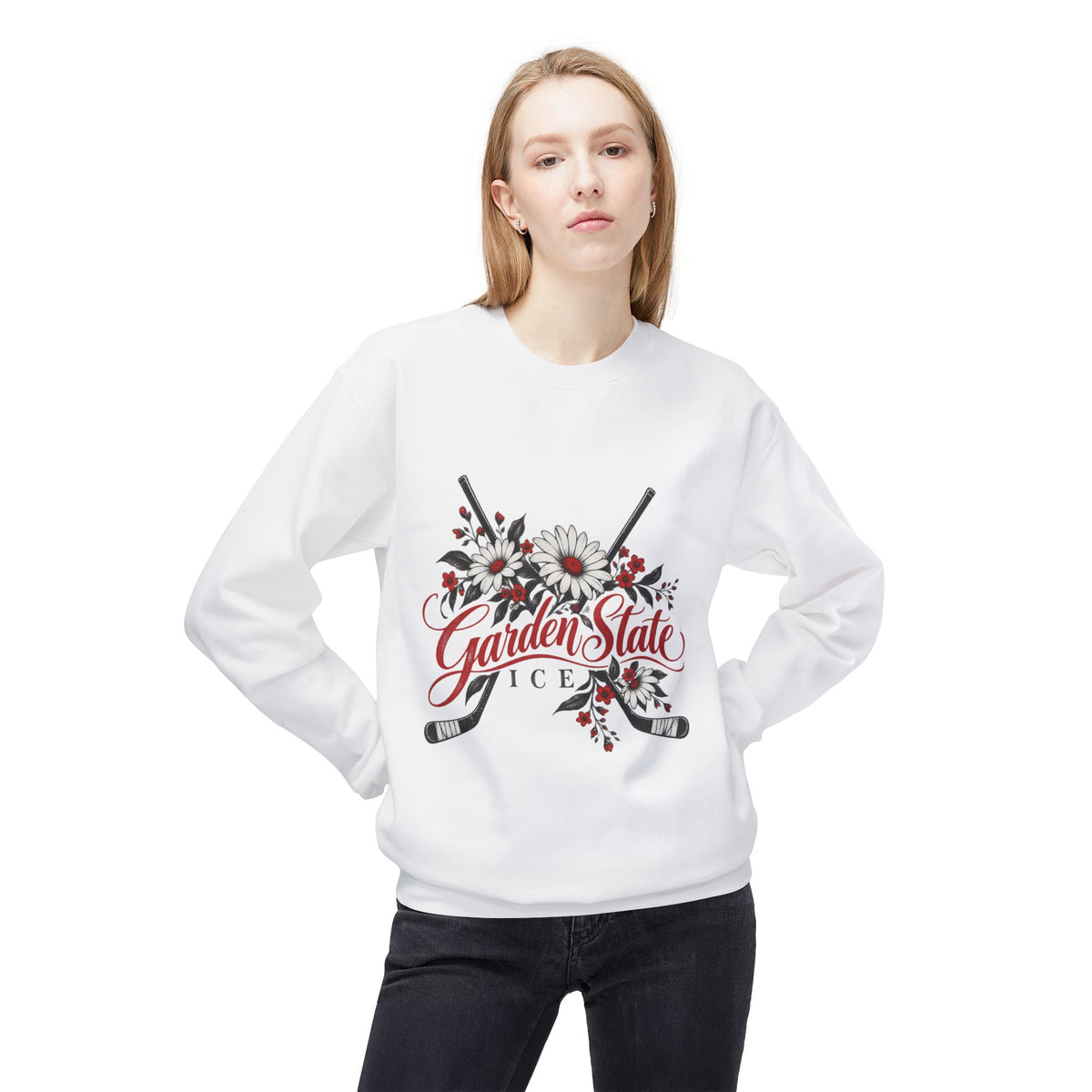 New Jersey Garden State Hockey Floral Crewneck Sweatshirt