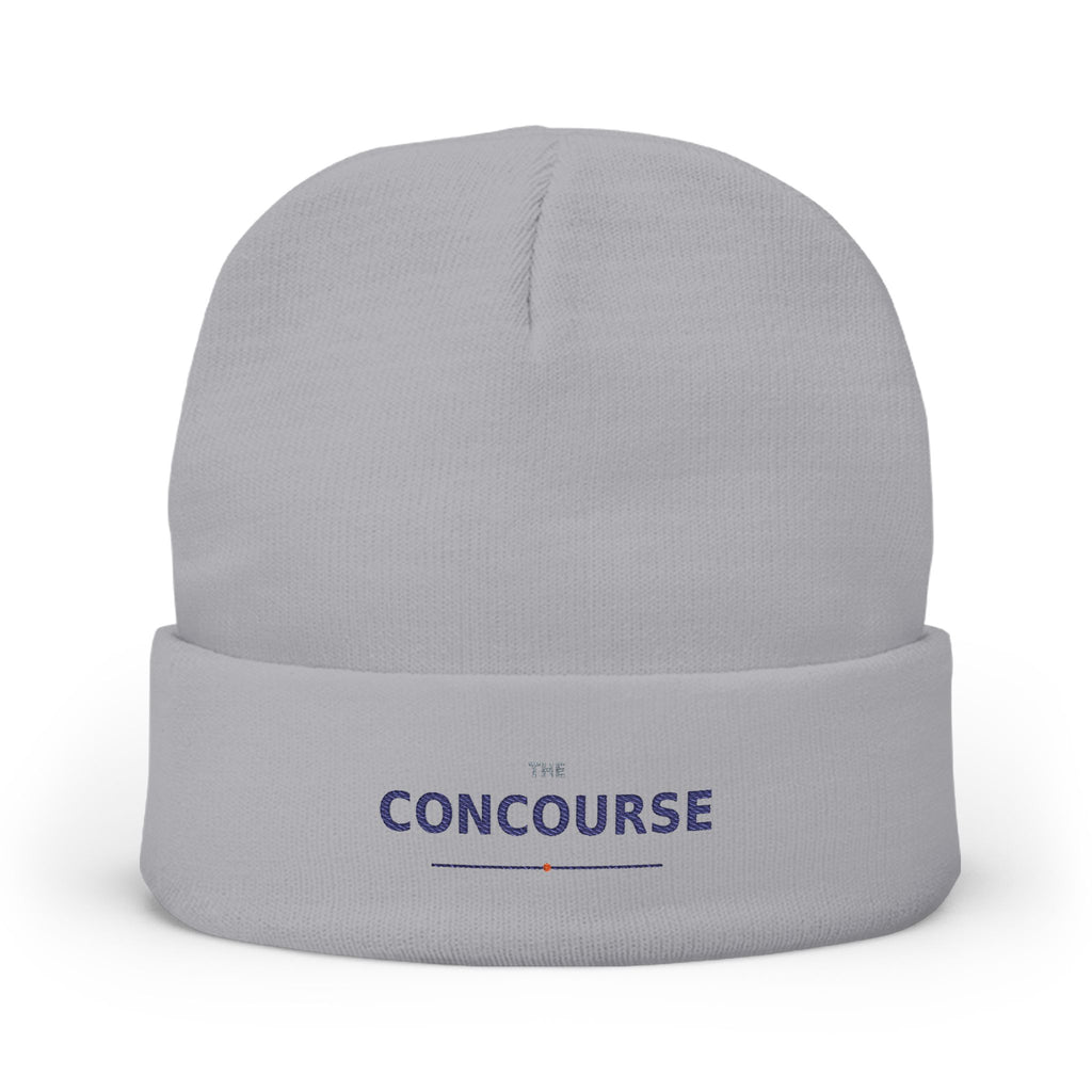 Concourse Embroidered Knit Beanie — Minimal Logo Cuffed Winter Hat