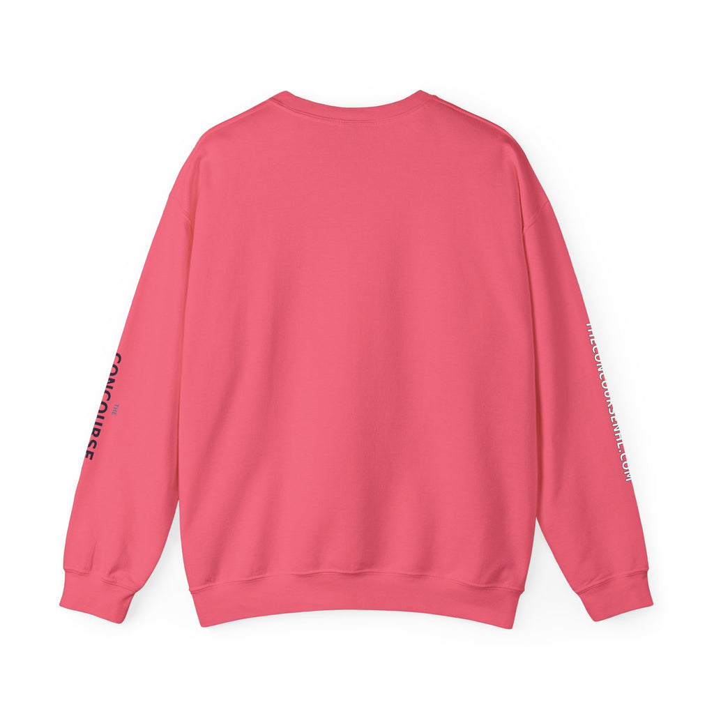 Crewneck Sweatshirt — Minimal Microphone Logo Orange Pullover