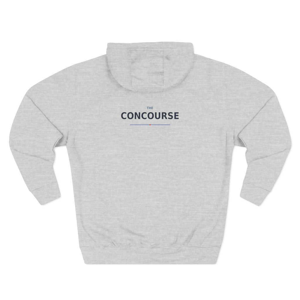 Concourse Minimal Logo Hoodie — Three-Panel Fleece Comfort