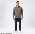 Half-Zip Sweatshirt — Minimal 'Concourse' Logo Faded Relaxed Pullover