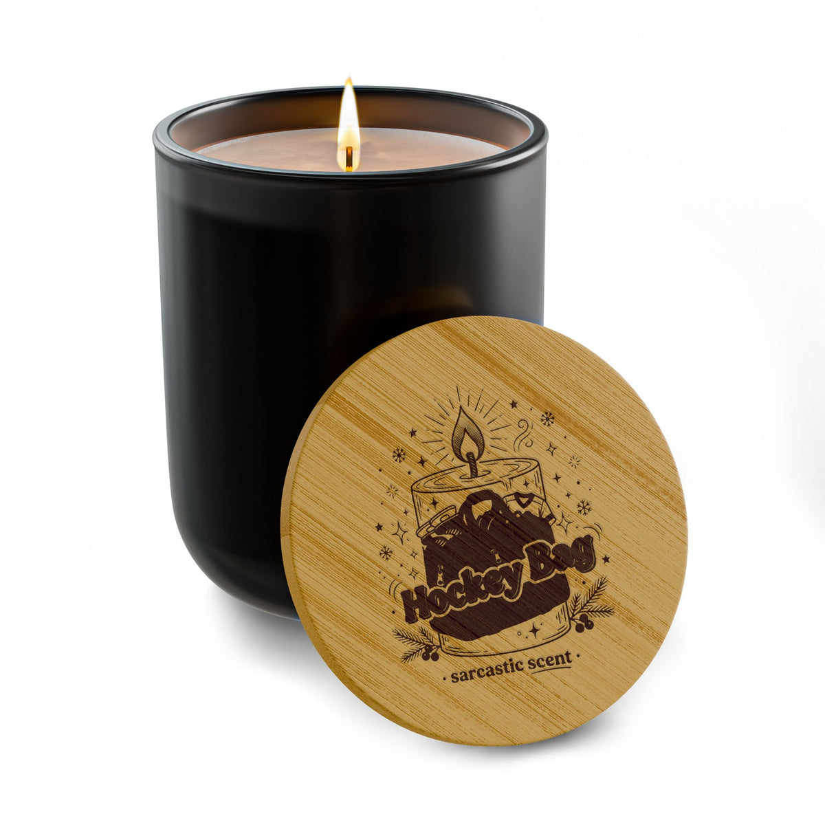 Engraved Scented Soy Candle 14oz — Personalized Wooden Lid Aromatherapy Candle
