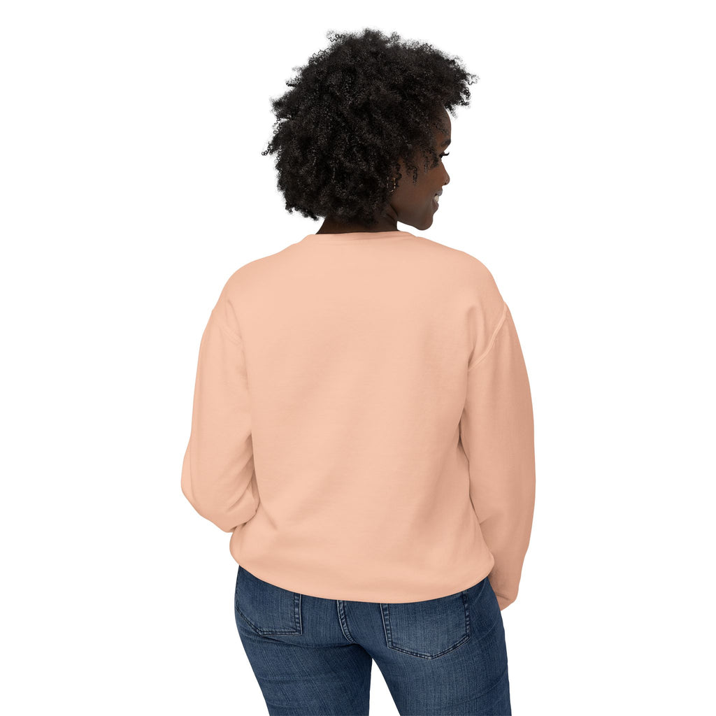 Cozy Peach Crewneck Sweatshirt with Cute Coffee Microprint