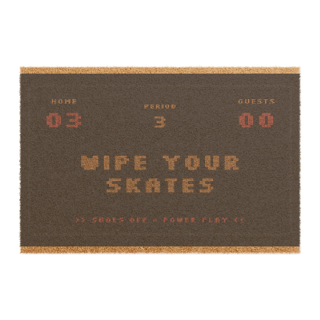 Hockey Rink 'Wipe Your Skates' Doormat — Welcome Mat for Hockey Fans & Mudroom