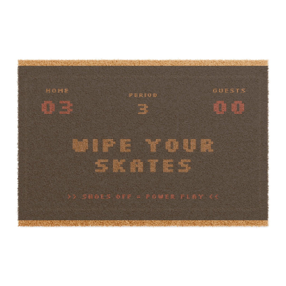 Hockey Rink 'Wipe Your Skates' Doormat — Welcome Mat for Hockey Fans & Mudroom
