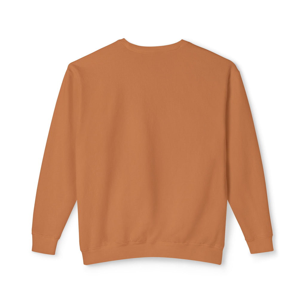 Cozy Peach Crewneck Sweatshirt with Cute Coffee Microprint