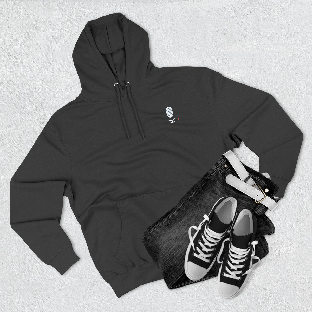 Concourse Minimal Logo Hoodie — Three-Panel Fleece Comfort