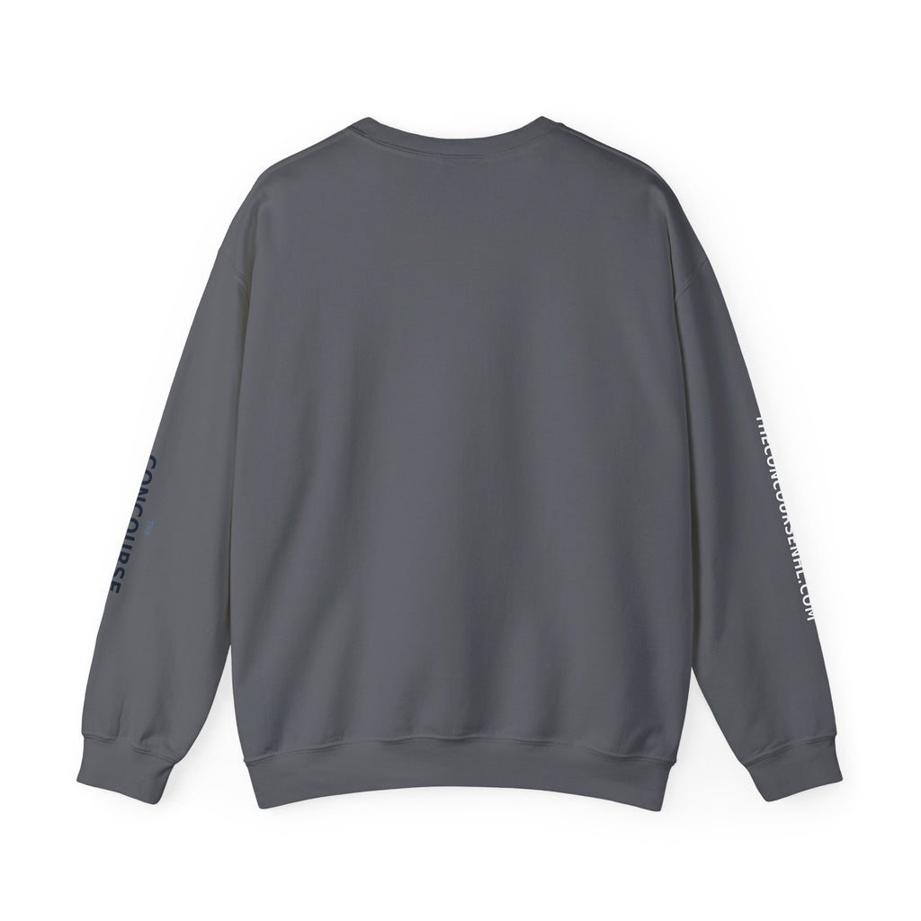 Crewneck Sweatshirt — Minimal Microphone Logo Orange Pullover