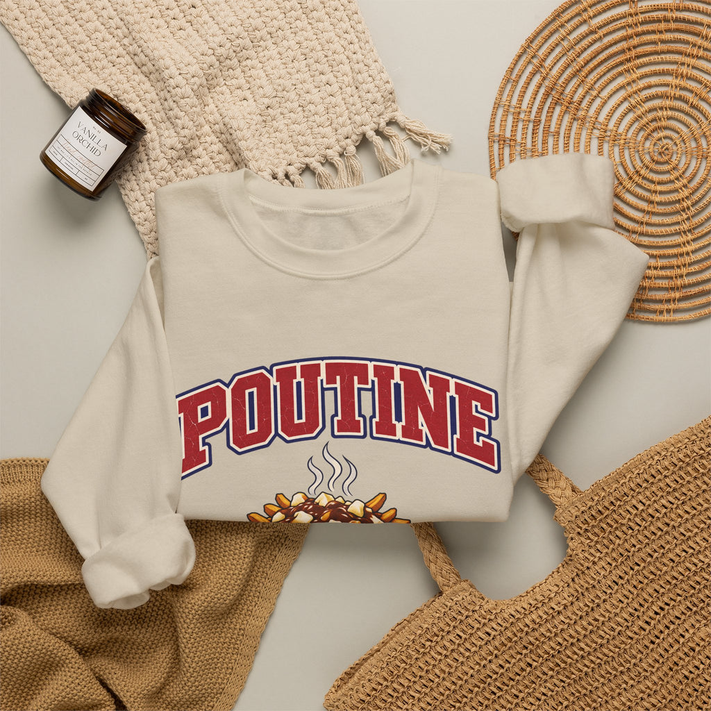 Montreal Poutine and Power Plays Hockey Crewneck Sweatshirt