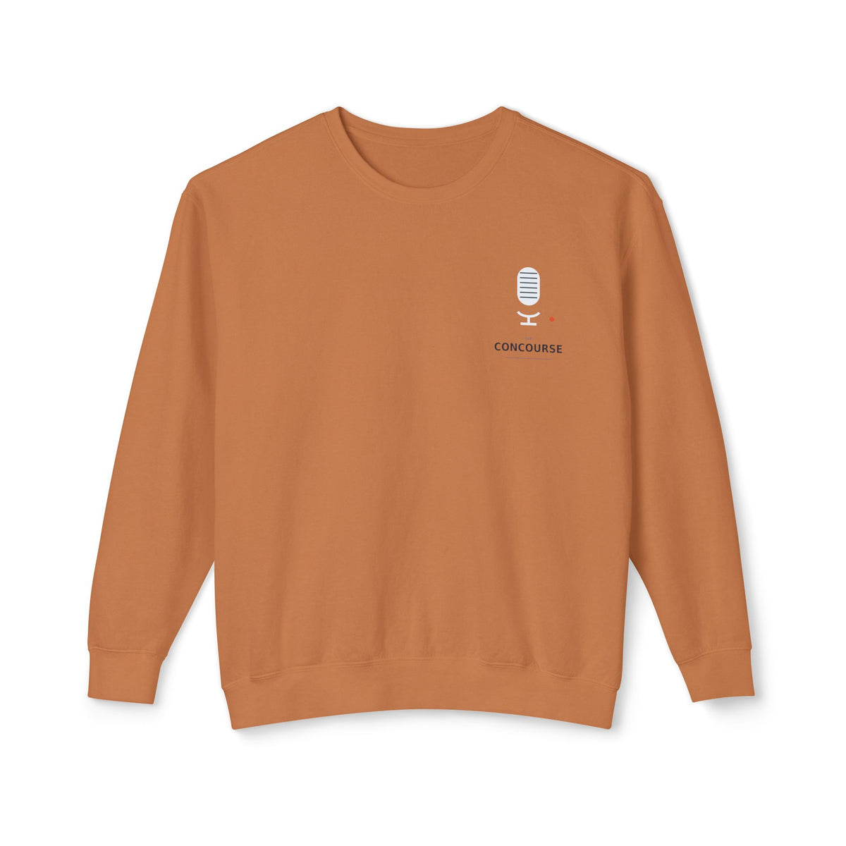 Cozy Peach Crewneck Sweatshirt with Cute Coffee Microprint