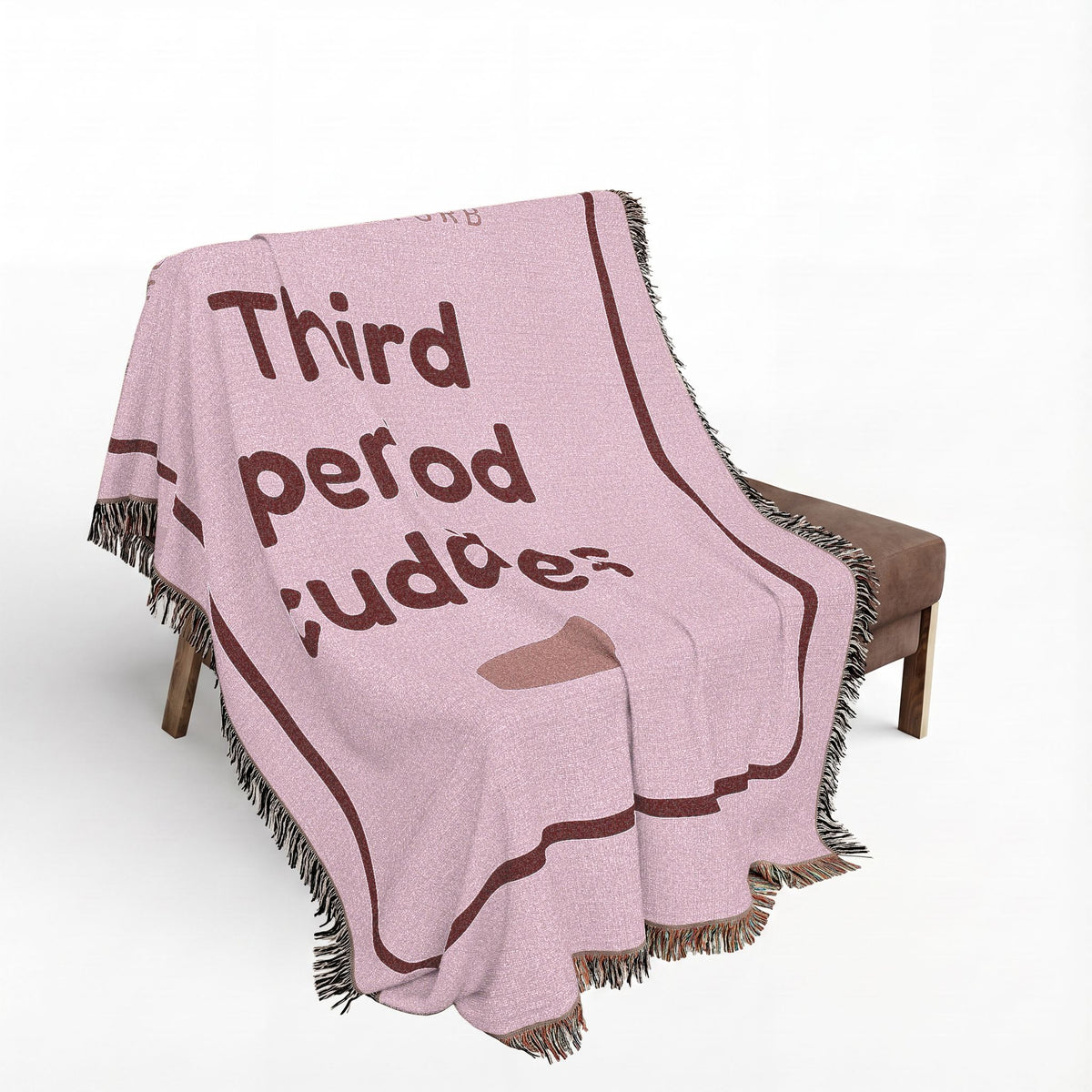 Woven Blanket — "Third Period Cuddles" Pink Cozy Throw for Teens & Dorms