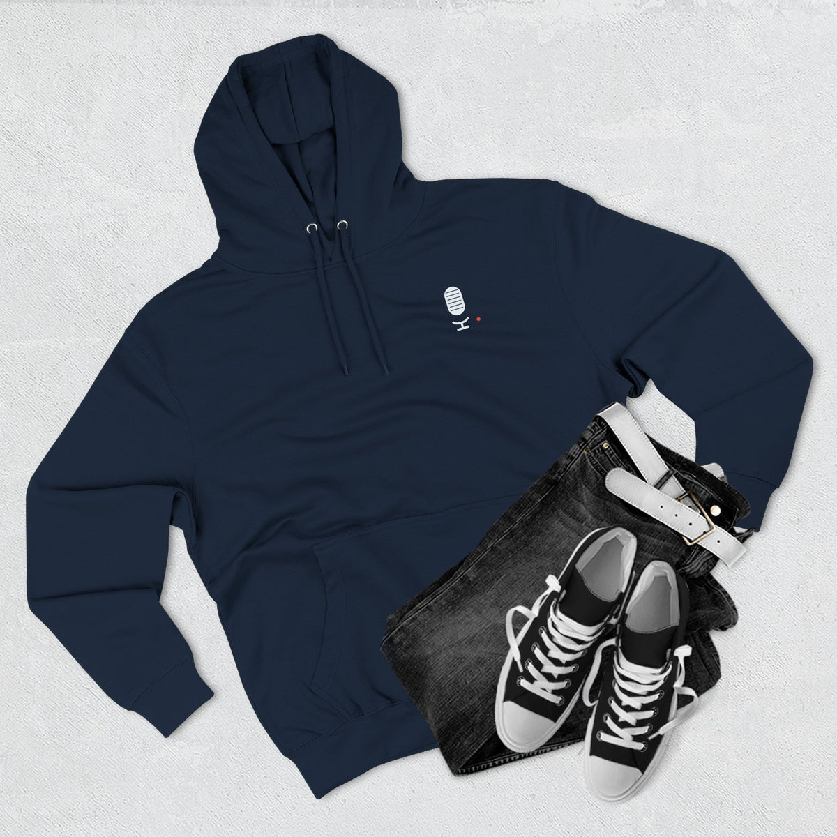 Concourse Minimal Logo Hoodie — Three-Panel Fleece Comfort