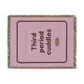 Woven Blanket — "Third Period Cuddles" Pink Cozy Throw for Teens & Dorms