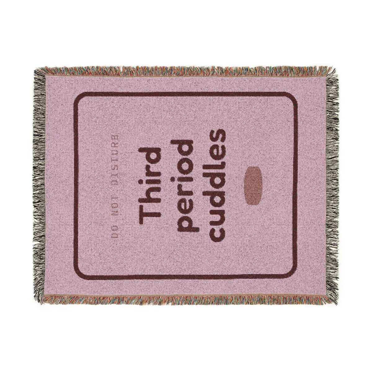Woven Blanket — "Third Period Cuddles" Pink Cozy Throw for Teens & Dorms