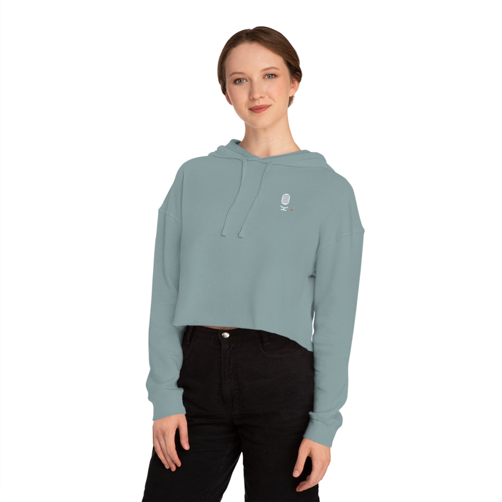 Cropped Hoodie — “The Concourse” Minimalist Logo Women’s Cropped Hooded Sweatshirt