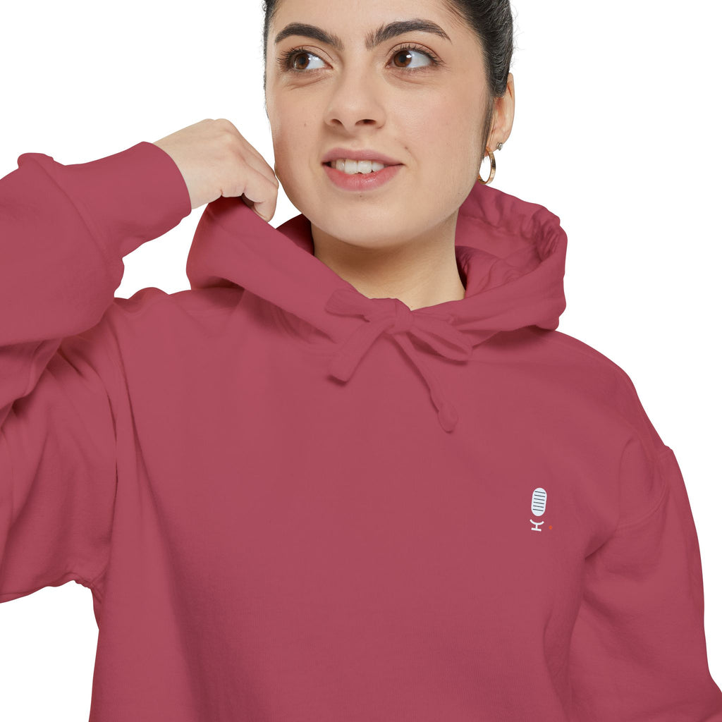 Minimal Rose Hoodie — Small Skull Embroidered Pullover