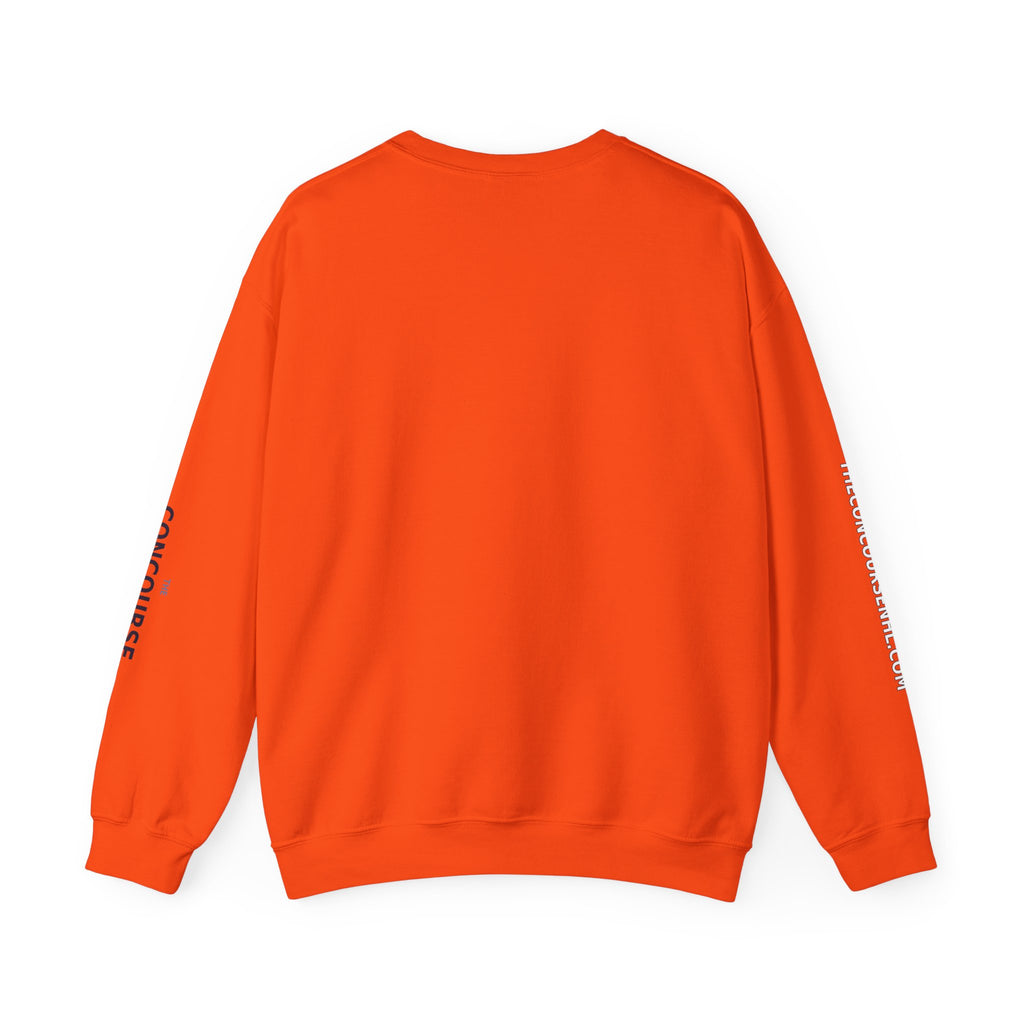 Crewneck Sweatshirt — Minimal Microphone Logo Orange Pullover