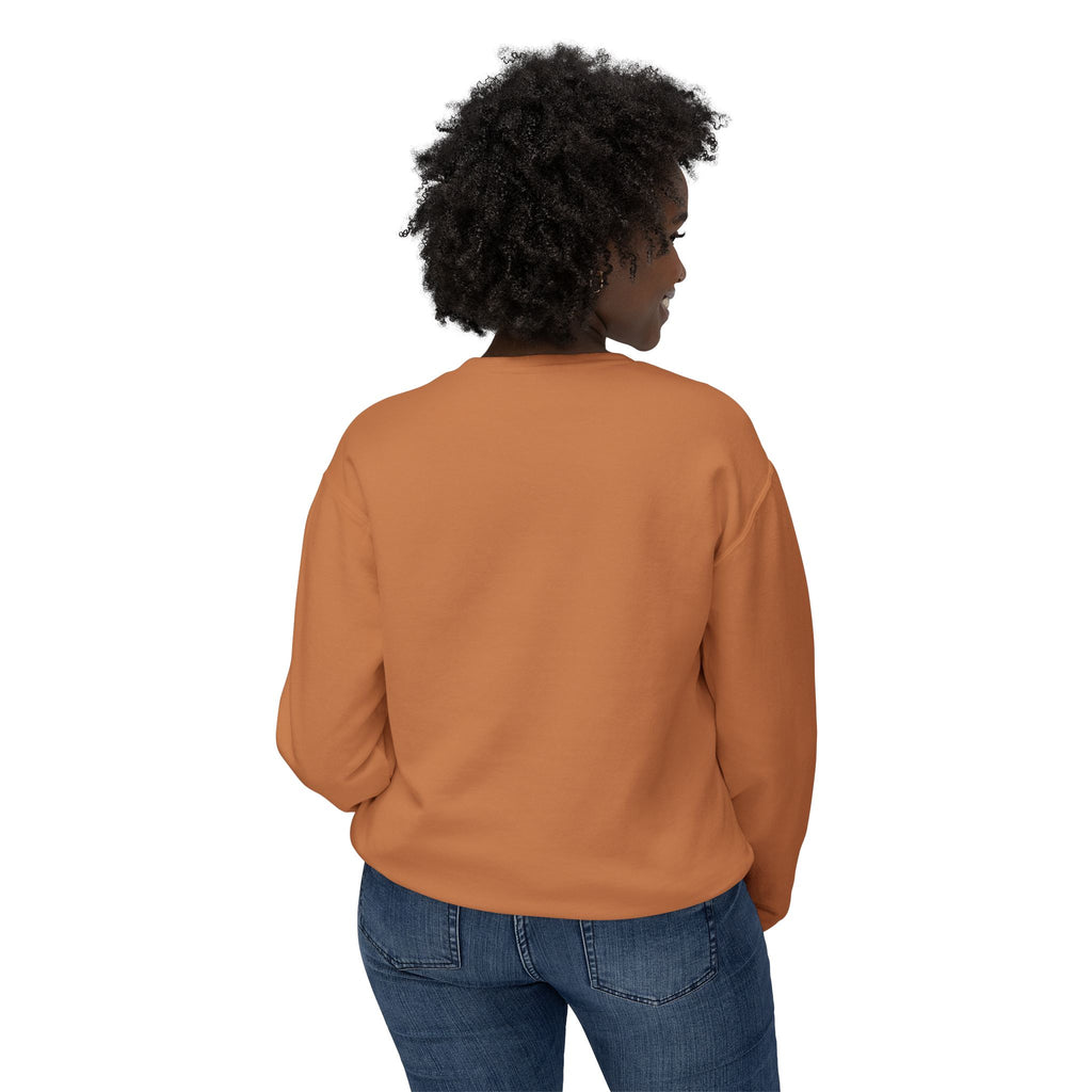 Cozy Peach Crewneck Sweatshirt with Cute Coffee Microprint