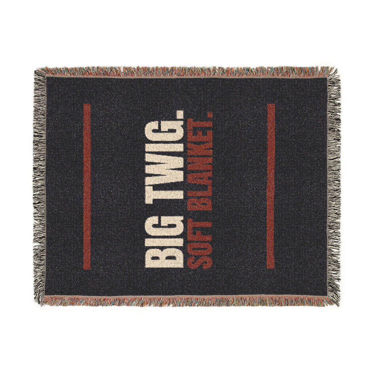 Big Twic. Soft Blanket Woven Throw — Cozy Black Graphic Throw Blanket