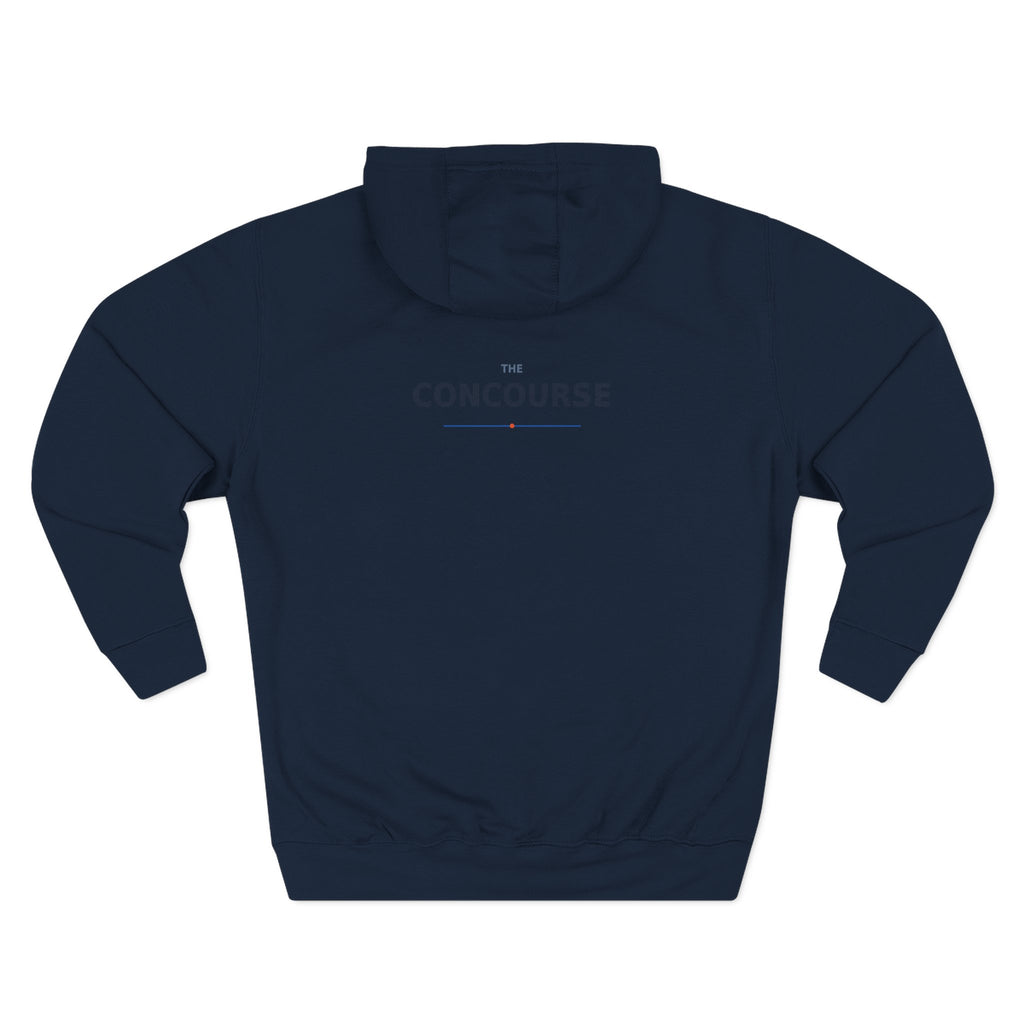 Concourse Minimal Logo Hoodie — Three-Panel Fleece Comfort