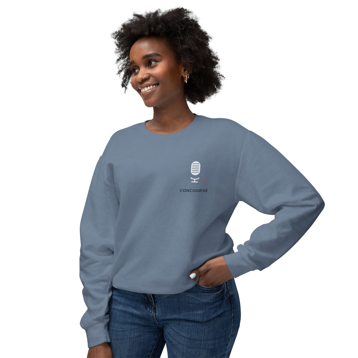 Cozy Peach Crewneck Sweatshirt with Cute Coffee Microprint