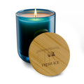 Engraved 14oz Scented Soy Candle — Ocean Breeze Glass Jar with Bamboo Lid