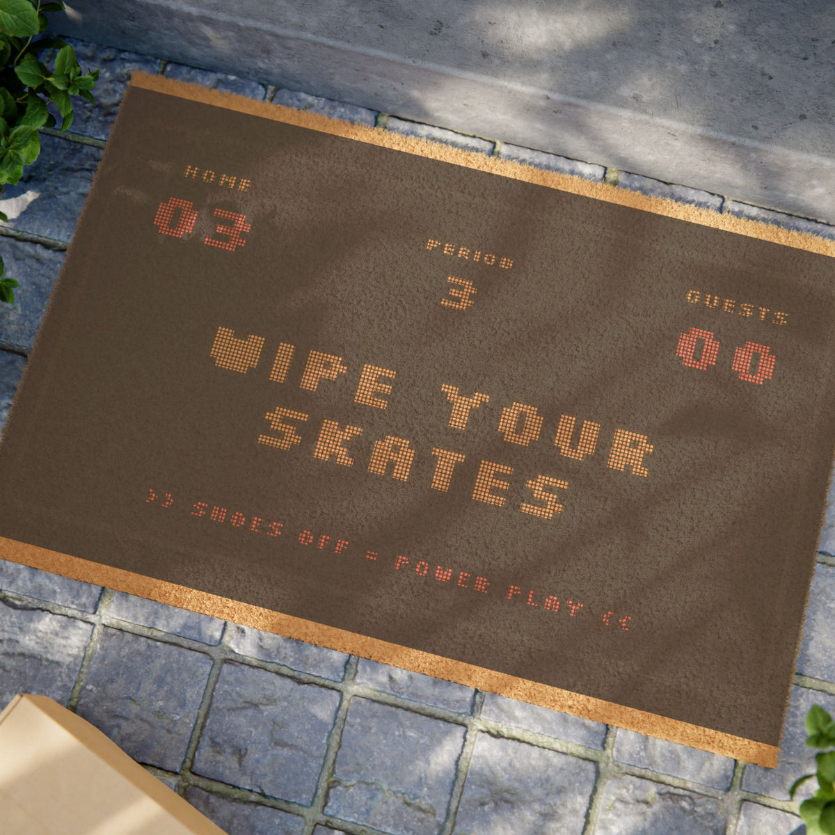 Hockey Rink 'Wipe Your Skates' Doormat — Welcome Mat for Hockey Fans & Mudroom