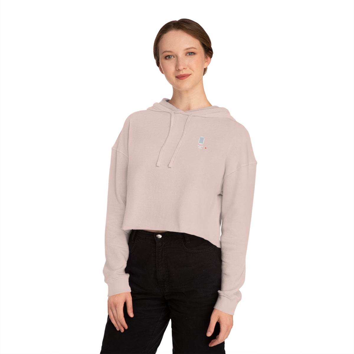 Cropped Hoodie — “The Concourse” Minimalist Logo Women’s Cropped Hooded Sweatshirt